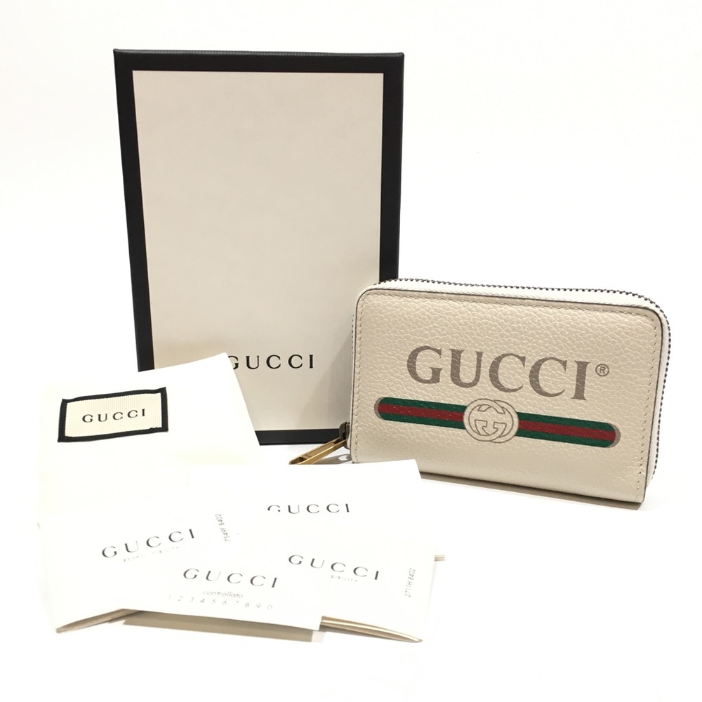 Gucci Cripto GG Vintage Logo White Wallet Card Case -NEW